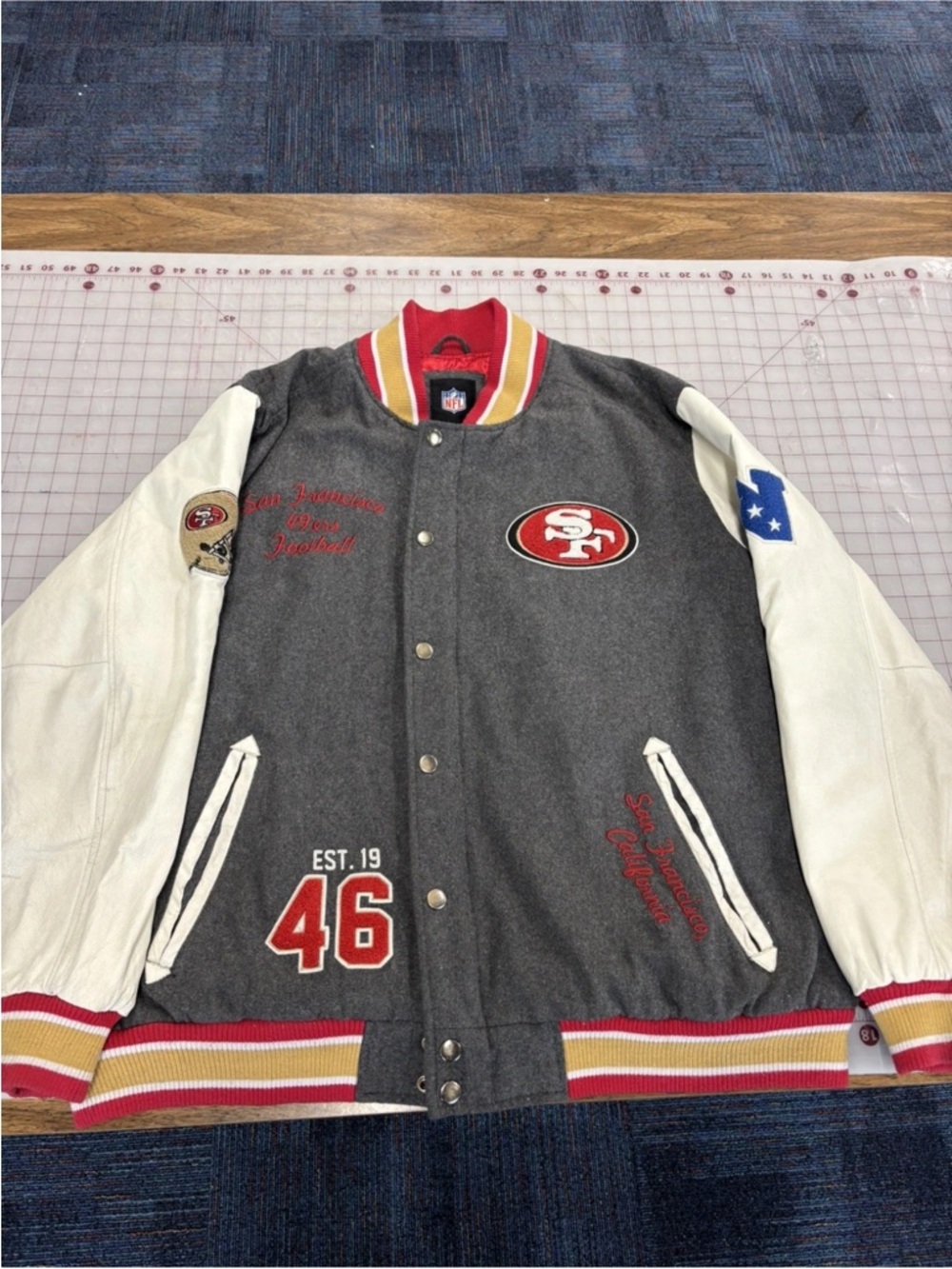Vintage NFL Team Apparel San Francisco 49ers  Wool/Leather Varsity Jacket New